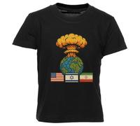 GUNMANTOR Conflit Entre Israël Et L'iran T-Shirt Noir Enfants Garçons Filles Manches Courtes Col Rond