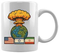 GUNMANTOR Conflit Entre Israël Et L'iran Tasse en Céramique Blanche De Bureau Tasse Thé Café à La Maison
