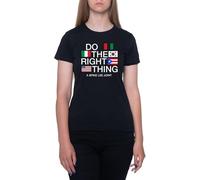 GUNMANTOR Faites Ce qu'il Faut T-Shirt Noir Femme Manches Courtes Col Rond