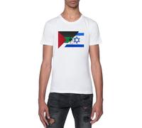 GUNMANTOR Israël Contre Iran T-Shirt Blanc Homme Manches Courtes Col Rond
