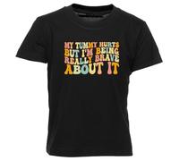 GUNMANTOR J'Ai Mal Au Ventre mais T-Shirt Noir Enfants Garçons Filles Manches Courtes Col Rond