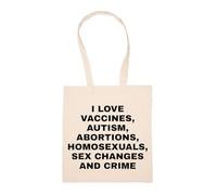 GUNMANTOR J'aime Les Vaccins Sac à Provisions Beige Réutilisable Durable écologique Reusable Shopping Bag