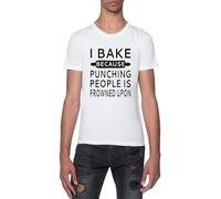 GUNMANTOR Je Cuisine Parce Que T-Shirt Blanc Homme Manches Courtes Col Rond