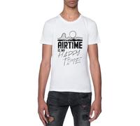 GUNMANTOR Le Temps D'antenne Est Mon Moment De Bonheur T-Shirt Blanc Homme Manches Courtes Col Rond