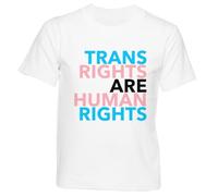 GUNMANTOR Les Droits des Transgenres sont des Droits Humains 2.0 T-Shirt Blanc Enfants Garçons Filles Manches Courtes Col Rond