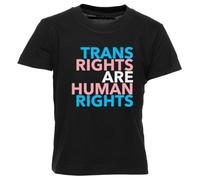 GUNMANTOR Les Droits des Transgenres sont des Droits Humains 2.0 T-Shirt Noir Enfants Garçons Filles Manches Courtes Col Rond