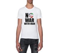 GUNMANTOR Maintenant La Guerre avec L'iran T-Shirt Blanc Homme Manches Courtes Col Rond