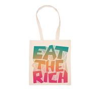GUNMANTOR Mangez Les Riches Sac à Provisions Beige Réutilisable Durable écologique Reusable Shopping Bag