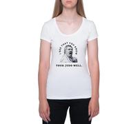GUNMANTOR Manifeste pour La Démocratie Judo T-Shirt Blanc Femme Manches Courtes Col Rond