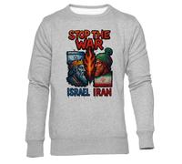 GUNMANTOR Non À La Guerre Entre Israël Et L’Iran Gris Pull Hommes Femmes Unisexe Manches Longues Col Rond