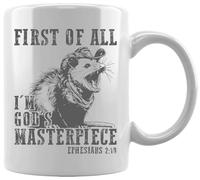 GUNMANTOR Possum Tout D'abord, Je Suis À Dieu Tasse en Céramique Blanche De Bureau Tasse Thé Café à La Maison