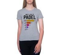 GUNMANTOR Pourquoi Je Perds Au Padel T-Shirt Gris Femme Manches Courtes Col Rond