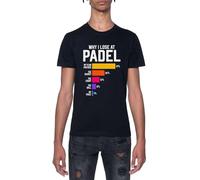 GUNMANTOR Pourquoi Je Perds Au Padel T-Shirt Noir Homme Manches Courtes Col Rond