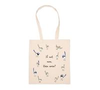 GUNMANTOR Si Ce N'est Pas Maintenant, Alors Wren Sac à Provisions Beige Réutilisable Durable écologique Reusable Shopping Bag