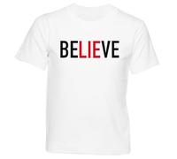 GUNMANTOR Texte De La Chanson Believe De U2 The Fly Zoo TV T-Shirt Blanc Enfants Garçons Filles Manches Courtes Col Rond