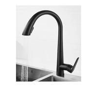 Gunmetal Grey Robinet de Cuisine Pull Out avec Télescope Pivotant Noir et Blanc Design Eau Chaude et Froide Robinet d'évier pour Salle de Bain Vanité 60 cm Mélangeur