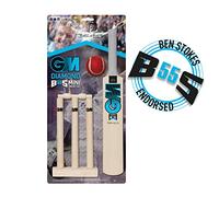 Gunn & Moore GM Lot de battes de cricket et de souches en bois, gamme BS55 Ben Stokes - Taille mini
