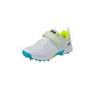 Gunn & Moore Mixte Aion + (Plus) Chaussure de Cricket, Blanc, Fluo, Jaune, Bleu, 41.5 EU