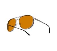 GUNNAR Fallout Brotherhood of Steel Lunettes à lumière bleue - Monture aviateur en métal avec lentille ambrée - Lunettes de jeu et ordinateur - Produit officiel