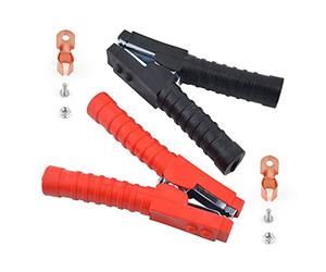 Gunpla 2 Pièces 600A Survolteur Batterie Pince de Démarrage 150mm Longueur Rouge Noir Isolé Électrique Mâchoires Crocodile Alligator Nickel Enduit De Grandes Pinces De Test Pour Voiture