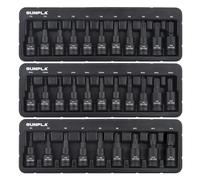 Gunpla 31 Pièces Coffret Douille Torx XZN Allen 3/8”, Jeu de Douilles à Embouts à Choc Acier S2, Taille de Douille 12 Pans M4-M14+ Douilles Hex 2-10mm+ Douilles Torx T10-T60