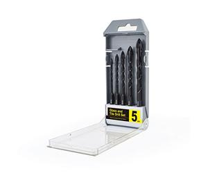 Gunpla 5 Forets de 4mm 5mm 6mm 8mm 10mm pour Verre Carrelage Béton Brique Plastique pour Percer Céramique Marbre Carbure de Tungstène Pointe Noire Torsadée Multi-Matériaux