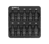 Gunpla Jeu de 10 Douilles Allen 1/2" Douilles à Embouts 6 Pans Acier S2 Douilles Hexagonales H4-H19 Embout BTR pour Visseuse Choc