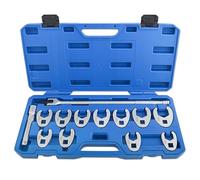 Gunpla Jeu de 13 Clés à Fourche Crowfoot 1/2" Métrique 20-32mm en Acier Chrome-Molybdène avec Rallonge & Poignée Articulée, Clé Pied de Biche Professionnelle