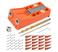Gunpla Kit de 45pcs Gabarits de Trous à Double Poche, Outils de Perçage de Trous avec Foret Etagé, Vis, Clé Allen pour Joints en Bois Solides