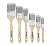 Gunpla Kit de 6 Pinceaux de Peinture Manche en Bois Brillant, Pinceau Peinture Angle avec Filaments de Fibres Fines Synthétique pour Brossage Portes Murales en Bois, Clôtures Vernis Décoration Plafond