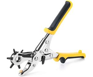 Gunpla Pince Perforatrice Cuir Rotative avec 6 Tailles (2 à 4,5 mm) - Perforateur Cuir Lourd pour Ceinture, Bracelet, Sangle, Sac - Outil de Perforation Professionnel DIY
