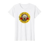Guns 'n' Roses Bullet Logo by Rock Off T-Shirt, Femme, Blanc, S