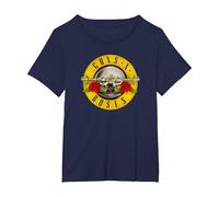 Guns 'n' Roses Bullet Logo by Rock Off T-Shirt, Femme Grandes Tailles, Bleu Marine, 6X