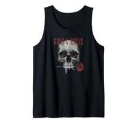 Guns 'n' Roses Hard Rock Band Flower Skull by Rock Off Débardeur