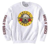 Guns N Roses Sweat-Shirt Classic Band Logo Nouveau Officiel Blanc Unisex Size XL