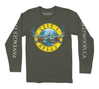 Guns N Roses - T-Shirt Maniche Lunghe # S Unisex Grey # Hollywood Tour