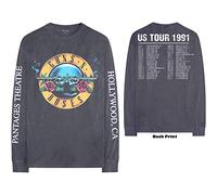 Guns N Roses - T-Shirt Maniche Lunghe # XXL Unisex Grey # Hollywood Tour [Import]