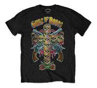 Guns N Roses - T-Shirt # S Black Unisex # Skull Cross 80s [Import]