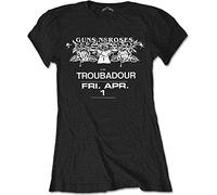 Guns N Roses - T-Shirt # XL Black Ladies # Troubadour Flyer [Import]