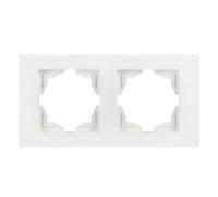 Gunsan Moderna Cadre double pour 2 prises avec interrupteur Blanc