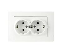 Gunsan Moderna Double prise encastrée complète Blanc