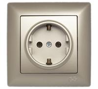 Gunsan Visage Prise de courant encastrée aspect doré