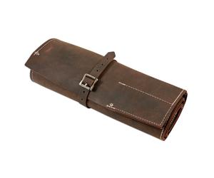Gunson Étui À Outils En Cuir Finition Antique 15 Poches Marron 77168