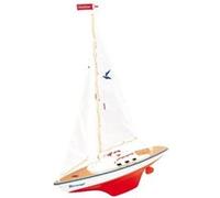 GÜNTHER FLUGSPIELE Paul Günther 1810 - Voilier Sturmvogel, petit yacht à voile pour jouer, taille env. 55 x 67 cm, monté prêt à naviguer, pour le lac, la plage et la baignoire