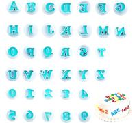 GUO-YING Alphabet Fondant Cutter Moule à Gâteau Biscuits, 36 Pcs Emporte-Pièces d'Alphabet et de Chiffres Fondant Cutter, Adapté à la Cuisson de Gâteaux, Bonbons Mous, Accessoires de Biscuits