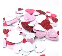GUO-YING Lot de 240 autocollants en mousse en forme de cœur - Lettres en caoutchouc mousse - Paillettes - Pour décoration de mariage, anniversaire, scrapbooking