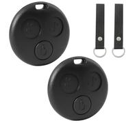 guobinZH Lot de 2 Coque Clé de Voiture Compatible avec Smart Fortwo 450 MC01 City Roadster Cabrio Coupe 98-07 3 Boutons Télécommande Boitier Clef de Remplacement avec Porte-clés