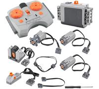 guobinZH Power Funtions Set 9 Pièces Power Functions Motor Set Science Technology Power Motor avec Télécommande Servo Moteurs Batterie Boîte Ensemble per DIY Modification des Chemins de Fer de Ville