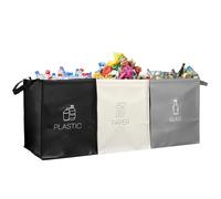 guobinZH Sac tri selectif Poubelle Tri Selectif 3 Bac pour Verre Papier et Plastique Système de Tri Sélectif Recyclage avec Poignée Facile à Vider Poubelle tri des Déchets pour Cuisine Maison Bureau