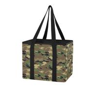 GuoChe 1 organiseur de coffre de voiture réutilisable avec motif camouflage militaire, grands sacs fourre-tout pliables avec poignées et fond rigide pour organiseur de voiture et camion